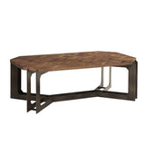 Rustic Cocktail Table with Metal Base Brown with Wood Finish P301727 Pulaski Furniture