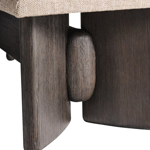 Bernhardt Bernhardt Geneve Sculptural Oak Upholstered Bench for Entryway or Bedroom End 392508