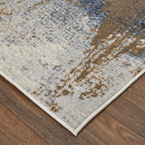 Feizy Rugs Clio Polypropylene Machine Made Bohemian & Eclectic Rug Ivory/Blue/Brown 12' x 15'