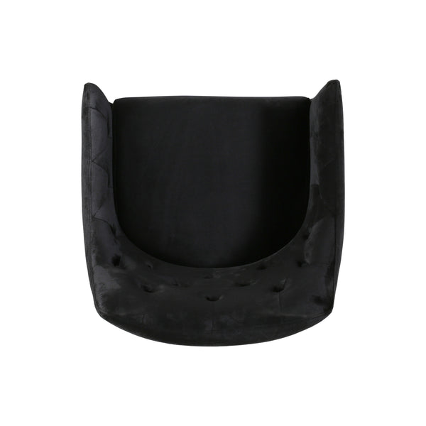 English Elm Christopher Knight Home® - CLUB Plush Altay Velvet Armchair with Gold Accents and Curved Modern Glam Design, Luxe Accent Seat Black 65362.00