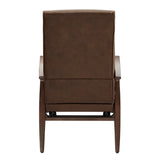 Homelegance By Top-Line Carson 25.75" Wide Mid-Century Modern Recliner Brown Faux Leather