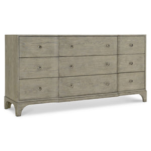 Bernhardt Bernhardt Albion Dresser In Worn Pewter Finish — 9 Soft-Close Drawers, Knotty White Oak Craftsmanship 311052