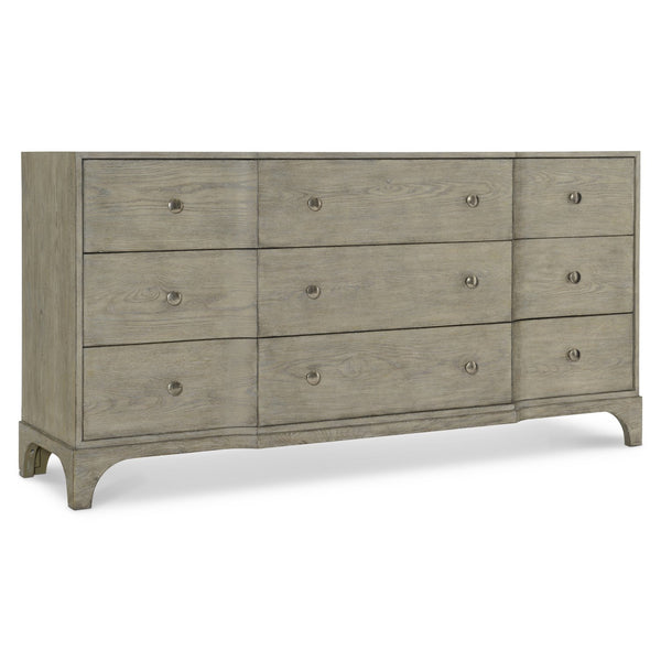 Bernhardt Bernhardt Albion Dresser In Worn Pewter Finish — 9 Soft-Close Drawers, Knotty White Oak Craftsmanship 311052