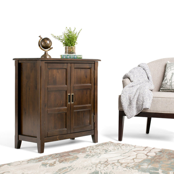 English Elm Burlington Low Storage Cabinet - Handcrafted Mahogany Brown With Versatile Shelving & Timeless Design B136P159509