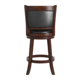 Homelegance By Top-Line Sydney Upholstered Back Swivel 24" Counter Height Stool Black Rubberwood