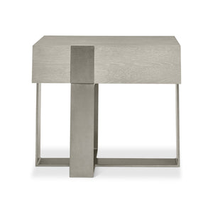 Bernhardt Bernhardt Tempo Nightstand With Wire-Brushed Oak, Satin Nickel Aluminum Base, Soft-Close Drawer & Usb Charging 346219L