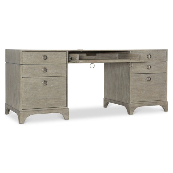 Bernhardt Bernhardt Forsyth Rustic Albion Pewter Desk With Built-In Charging, Cord Management & File Storage D16514
