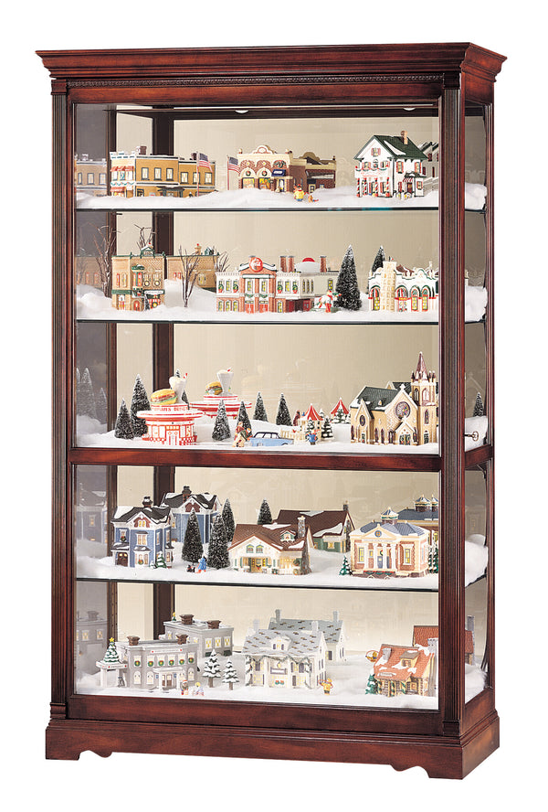 Hekman Furniture 680235 Townsend Curio Cabinet - Elegant Antique Glass Display With Adjustable Shelves & Lighting Windsor Cherry Townsend Curio Cabinet 680235