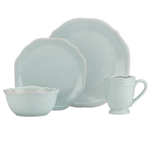 Lenox French Perle Bead Ice Blue 4-piece Place Setting Blue, LT BLUE STONEWARE 855136