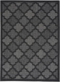 Nourison Easy Care NES01 Machine Made Flat Weave Solid Border Indoor/Outdoor Modern Outdoor Rug Charcoal Black, Charcoal Black 84% Polypropylene,16% Polyester 99446041388