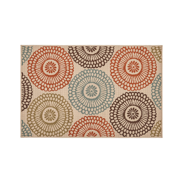 English Elm Christopher Knight Home® - MONTEGO Machine-Woven Ivory Medallion Area Rug 3'3" x 5' — Durable Polypropylene, Low 4mm Pile 65884.00