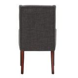 Homelegance By Top-Line Damiano Linen Sloped Arm Hostess Chair Brown Rubberwood