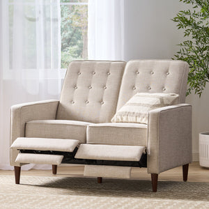 English Elm Christopher Knight Home® - DOUBLE Recliner Fabric Sofa with Plush Cushions and Space-Saving Design for Living Rooms, 49"L Wheat 72478.00FWHEAT