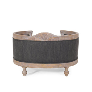 English Elm Pet Bed with Tufted Cushion Solid Birch Turned Legs Upholstered Living Room Sofa Style 72913.00