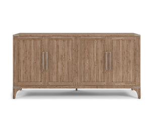 A.R.T. Furniture Passage Natural Oak Credenza With Soft-closing Doors, Adjustable Shelves, And Wine Storage Cleats Brown Ash Solids,Knotty Oak Veneers,Metal 287252-2302
