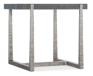 Hooker Furniture Chapman Gray Faux Shagreen End Table With Hand-Hammered Pewter Metal Base — Urban Mixed-Media Accent 6033-80113-94