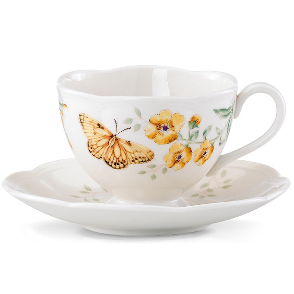 Lenox Butterfly Meadow Fritillary Cup and Saucer Multi, WHITE PORCELAIN 812463