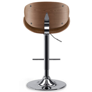 English Elm Marana - Stylish Bentwood Adjustable Swivel Bar Stool In Deep Tan Vegan Leather For Modern Spaces B136P158929