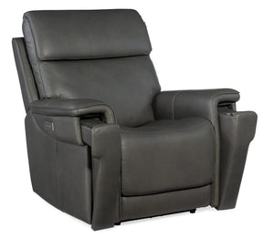 Hooker Furniture Lyra Zero Gravity Recliner In Sahara Sandalwood Leather With Power Headrest, Lumbar & Usb Port Medium Gray SS608-PHZL1-093
