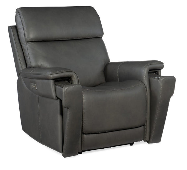 Hooker Furniture Lyra Zero Gravity Recliner In Sahara Sandalwood Leather With Power Headrest, Lumbar & Usb Port Medium Gray SS608-PHZL1-093
