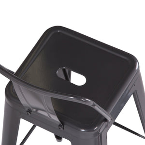 English Elm Rayne 30" Metal Bar Stool Set Of 2 - Industrial Style Grey Stools For Kitchen & Living Spaces B136P159498-GIGA