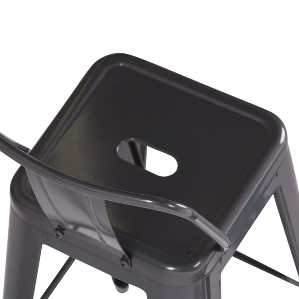 English Elm Rayne 30" Metal Bar Stool Set Of 2 - Industrial Style Grey Stools For Kitchen & Living Spaces B136P159498-GIGA