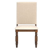 Homelegance By Top-Line Beaumont Nailhead Upholstered Dining Chairs (Set of 2) Beige Wood