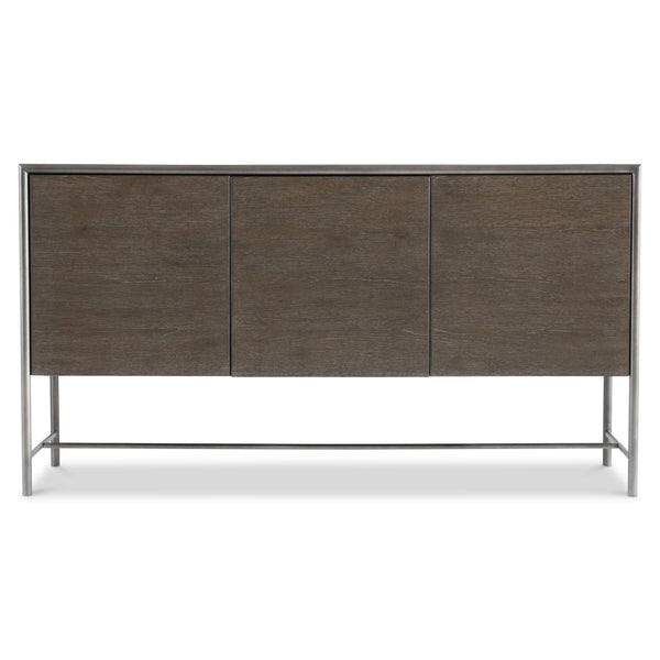 Bernhardt Bernhardt Outline Buffet With Wire-Brushed Oak, Textured Steel Frame, Soft-Close Drawers & Shelves 360135