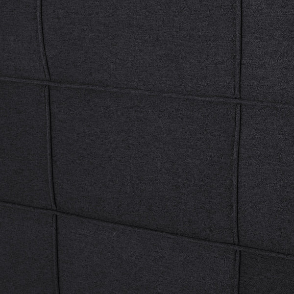 English Elm Christopher Knight Home® - King Linen Upholstered Headboard with Tufted Waffle Stitch, Piped Edges & Adjustable Height, 81" Black 66869.00BLK