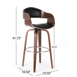 Christopher Knight Home® - Noble House - Clyo Mid-Century Modern Upholstered Swivel Barstool