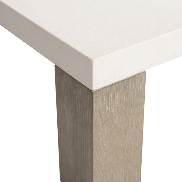 Bernhardt Bernhardt Lorenzo Square Cocktail Table — 52" Grc Vintage Cream Top With Quartered White Oak Flint Base, Modern Organic Focal Piece 465011