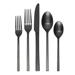 Lenox Oneida Allay Midnight 20 Piece Everyday Flatware Set, Service for 4 Metallic, STAINLESS METAL B1017020AL21