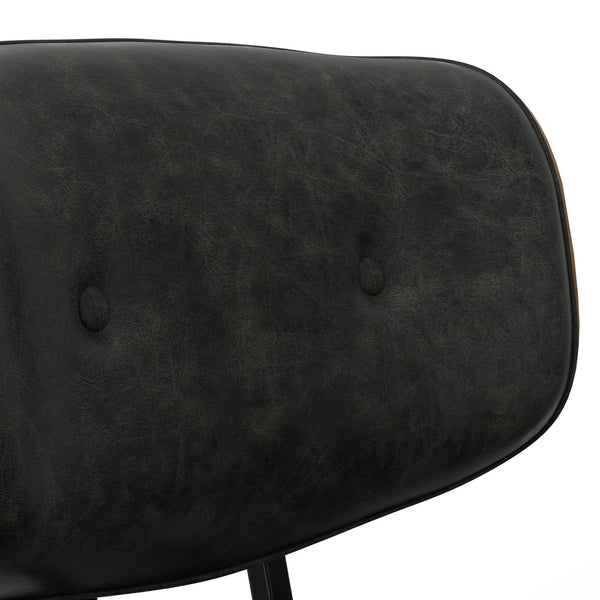 English Elm Dax Bentwood Office Chair with Tufted Vegan Faux Leather, Walnut Frame, Chrome Swivel Base Dark Gray B136P158583