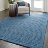 Nourison Perris PERR1 Handmade Woven No Border Indoor Only Contemporary  Rug Navy, Dark Blue 100% Wool 99446225399