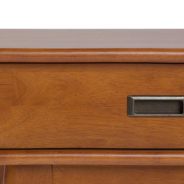 English Elm Draper Mid Century End Table In Teak Brown - Stylish Storage & Versatile Design For Any Space B136P158148