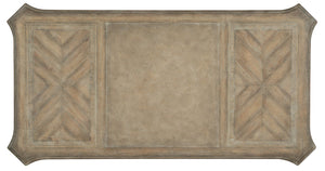 Hooker Furniture Castella Executive Desk With Chevron Veneer, Bonded Leather Top, Locking File Drawers & Antique Slate Finish 5878-10563-80