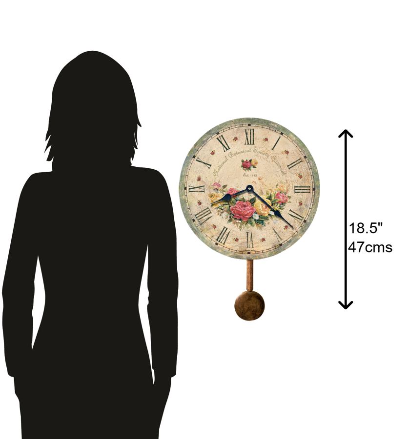 Hekman Furniture 620401 Savannah Botanical Vi Antique Wall Clock - Elegant Floral Design With Roman Numerals  Savannah Botanical Society Vi Wall Clock 620401