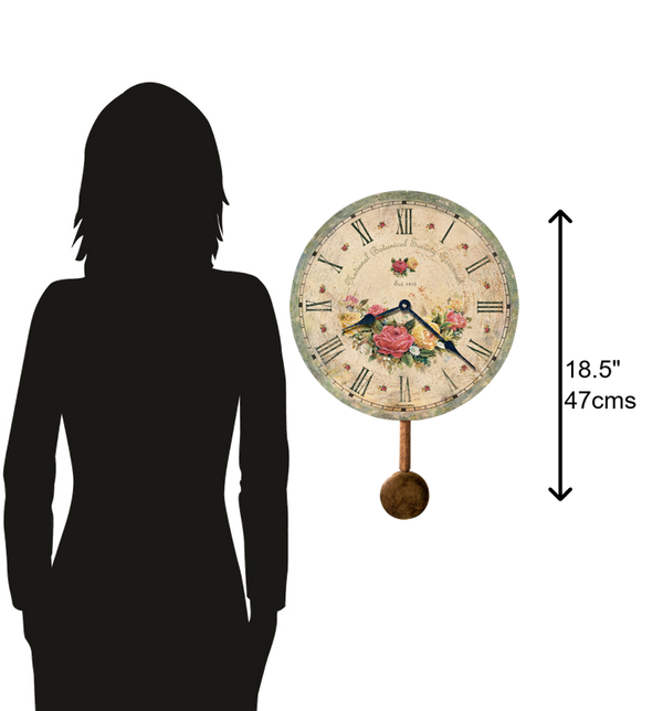 Hekman Furniture 620401 Savannah Botanical Vi Antique Wall Clock - Elegant Floral Design With Roman Numerals  Savannah Botanical Society Vi Wall Clock 620401