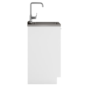 English Elm Murphy 24" Compact Laundry Cabinet With Deep Stainless Steel Sink & High-Arch Faucet For Small Spaces B136P158807