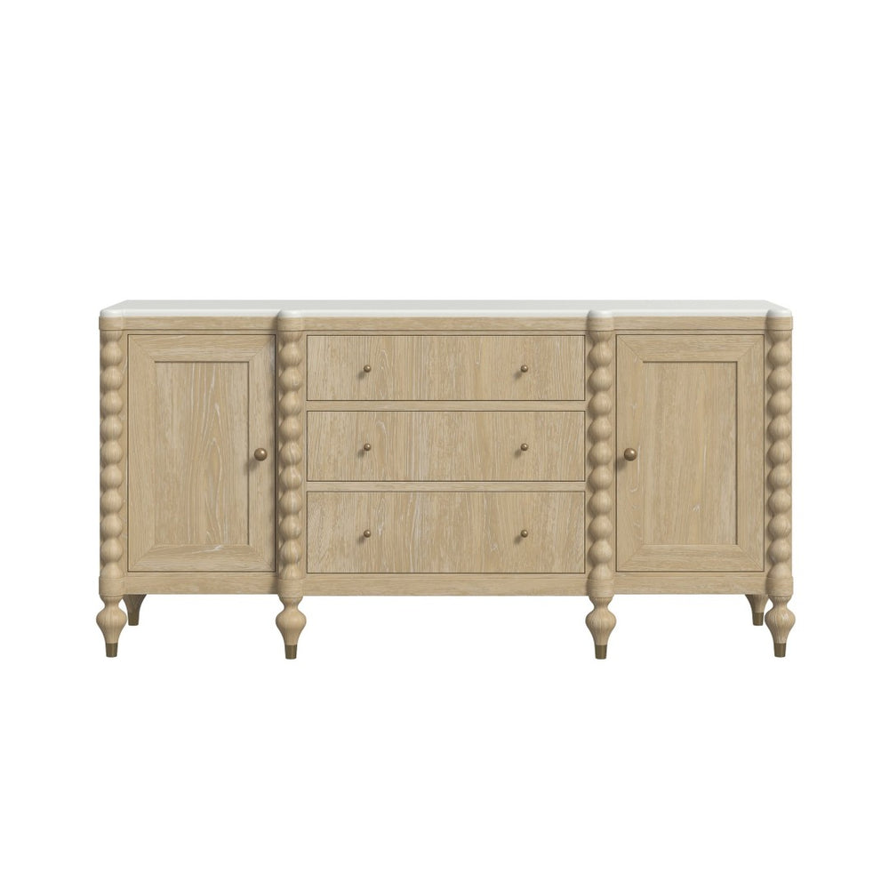 A.R.T. Furniture Haven Credenza - Rustic Elegance with Marble Top, Stylish Storage for Dining & Living Spaces 339252-2325