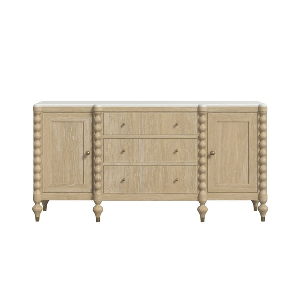 A.R.T. Furniture Haven Credenza - Rustic Elegance with Marble Top, Stylish Storage for Dining & Living Spaces 339252-2325