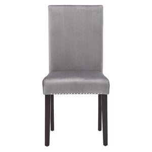 Homelegance By Top-Line Saber Nailhead Velvet Upholstered Chairs (Set of 2) Grey Wood