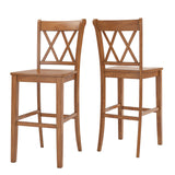 Homelegance By Top-Line Juliette X-Back Bar Height Chairs (Set of 2) Oak Rubberwood