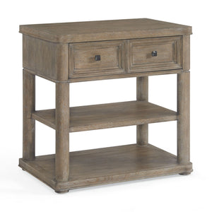 A.R.T. Furniture Reforma Open Nightstand: Modern Rustic Design With Gunmetal Accents & Ample Storage Solutions Brown Parawood Solids,Random Match Flaky Oak Veneers,Metal 324140-2358