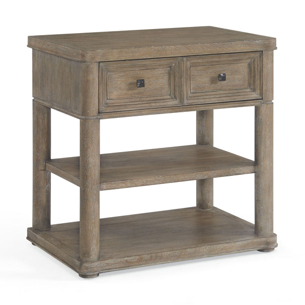 A.R.T. Furniture Reforma Open Nightstand: Modern Rustic Design With Gunmetal Accents & Ample Storage Solutions Brown Parawood Solids,Random Match Flaky Oak Veneers,Metal 324140-2358