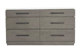 Parker House Pure Modern - Bedroom King Panel Bed With Dresser And Mirror Grey Oak Solids ,Oak Veneers Bpur-3pc-1166-dm