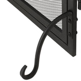 Christopher Knight Home® - Noble House - Brightwell Modern Iron Folding Fireplace Screen with Door and Tools, Matte Black