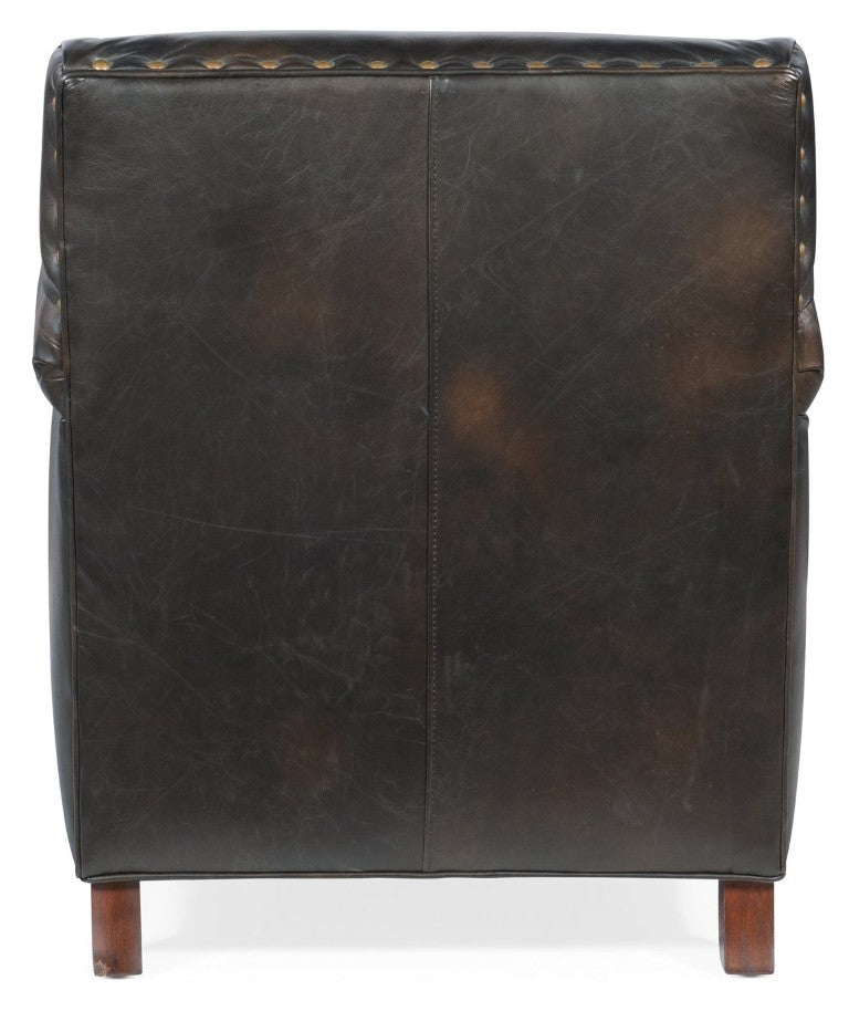 Hooker Furniture Potter Handcrafted Club Chair In Old Saddle Fudge Leather With Walnut Frame For Timeless Comfort Dark Brown CC719-01-089