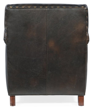 Hooker Furniture Potter Handcrafted Club Chair In Old Saddle Fudge Leather With Walnut Frame For Timeless Comfort Dark Brown CC719-01-089