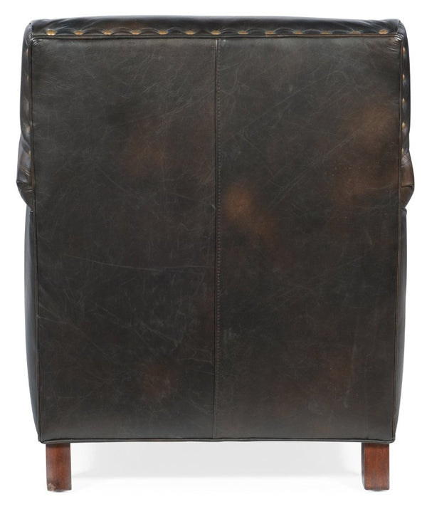 Hooker Furniture Potter Handcrafted Club Chair In Old Saddle Fudge Leather With Walnut Frame For Timeless Comfort Dark Brown CC719-01-089